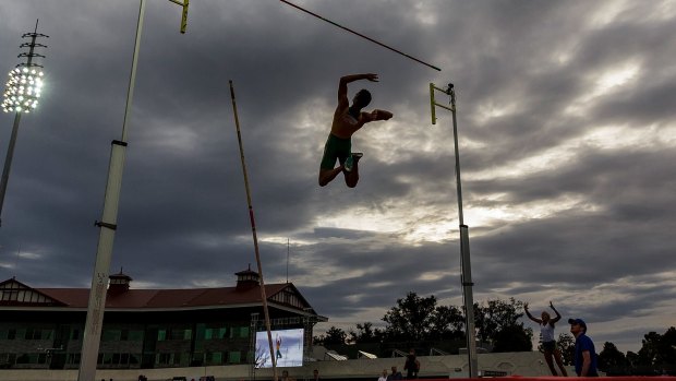 Pole vaulter Kurtis Marschall in action during this year's Nitro Athletics event in Melbourne.