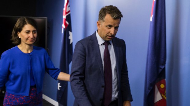 Andrew Constance, pictured with Gladys Berejiklian, has elicited few laughs from the public of late.