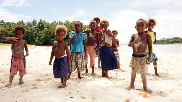 Local children in New Ireland, a province in northeastern  Papua New Guinea.