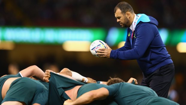 Working hard: Wallabies head coach Michael Cheika has said revenge is not a motivating factor ahead of the World Cup clash with England.
