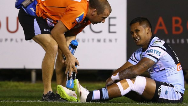 Hobbled: Cronulla's Ben Barba is fighting to come back from an ankle injury.