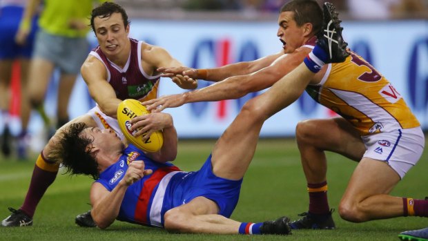 Indefatigable Bulldog Liam Picken was one of nine premiership players to take the field against Brisbane at Etihad on Thursday night.