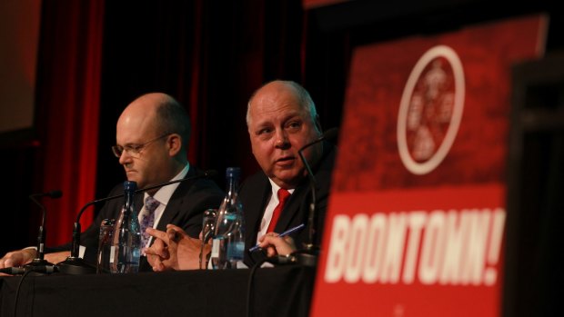 Infrastructure Australia chief executive Philip Davies and Victorian Treasurer Tim Pallas.