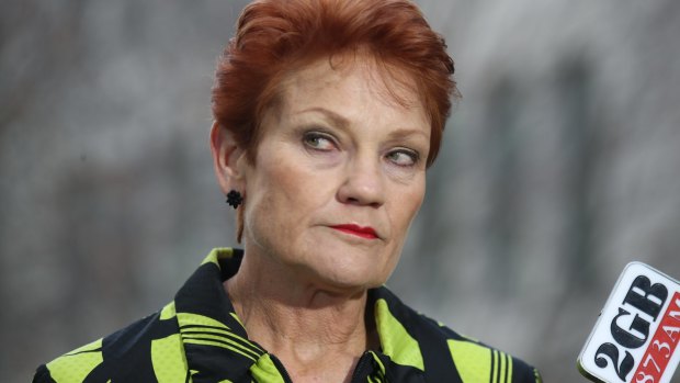 One Nation senator Pauline Hanson.