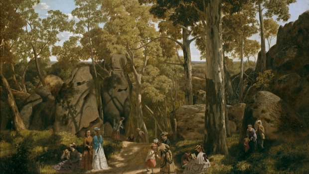 At the Hanging Rock by William Ford (1875, National Gallery of Victoria) may have inspired Lindsay’s novel.