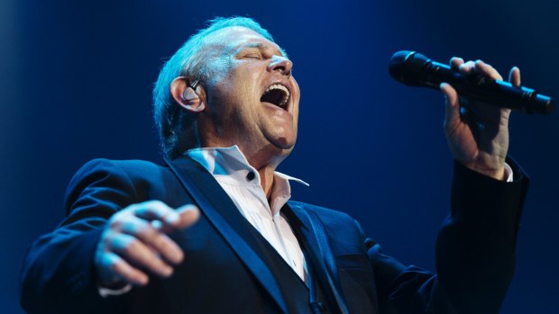 John Farnham performing at the Entertainment Centre for his last time on Wednesday.