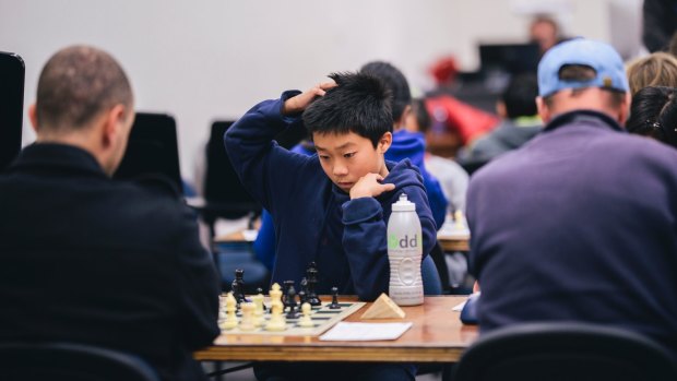 Ruofan Xu during the ANU Open Chess Tornament on Sunday.