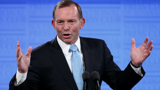 All eyes on Abbott: Prime Minister Tony Abbott addresses the National Press Club.