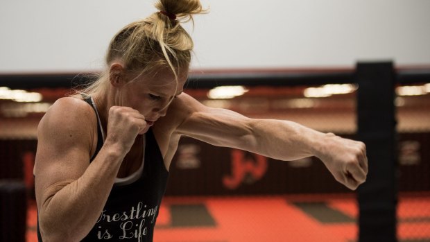 Undeterred: Holly Holm shadow boxes in Albuquerque.