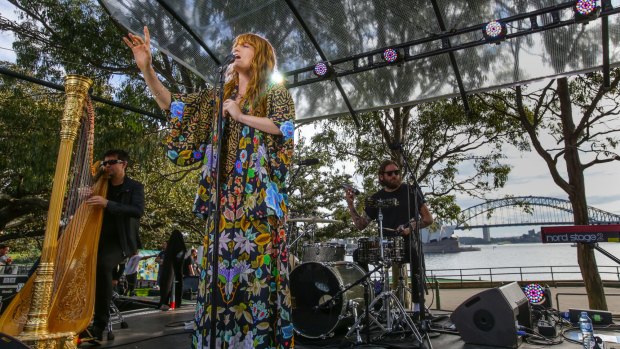 Florence + the Machine perform at Mrs Macquarie's Chair.