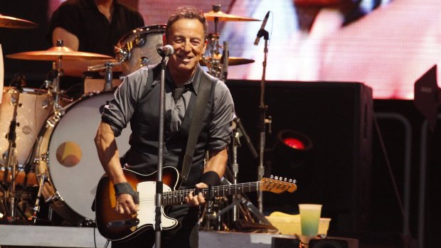 Bruce Springsteen performs at Melbourne's AAMI Park in 2015. 