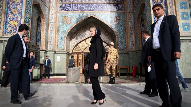 Julie Bishop during the visit to Iran in April last year.