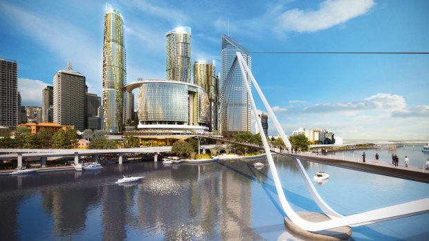 A new pedestrian bridge will link the casino complex to South Bank.
