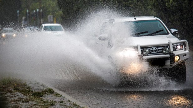 Motorists battled high water levels on Wentworth Avenue in Kingston on Tuesday.