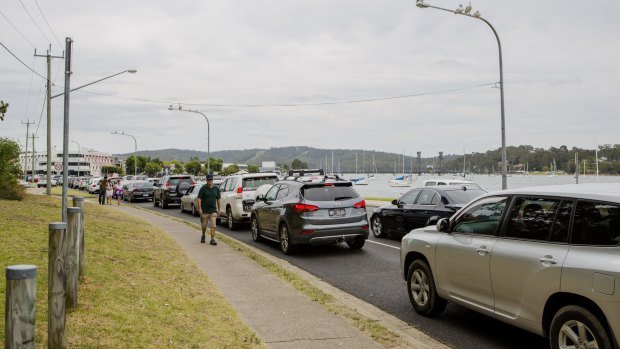 Heavy traffic: Holiday makers head home earlier this week after spending their time at the NSW south coast.