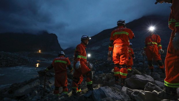 Search efforts continued into the night after a deadly landslide in China.