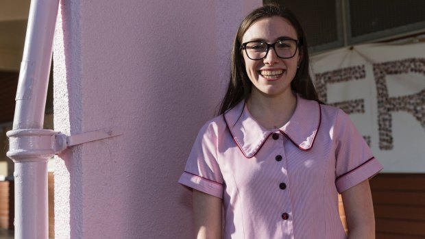 Georgia Kirkpatrick-Jones at Cheltenham Girls High School after her first maths exam.