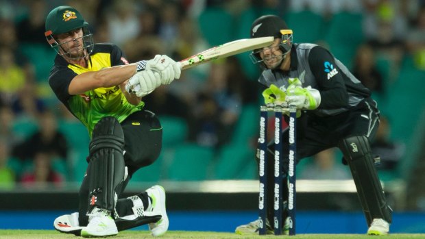 Sweet timing: Chris Lynn reaches for another boundary.