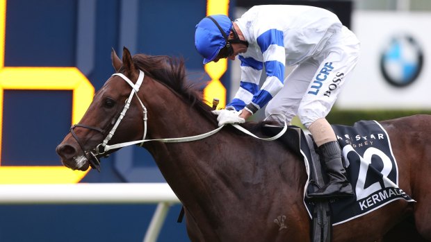 Autumn success: Glen Boss rides Kermadec to win The Doncaster Mile at Royal Randwick Racecourse on April 6.