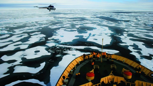 Passengers on Kapitan Khlebnikov's Arctic cruises can take a helicopter sightseeing tour.