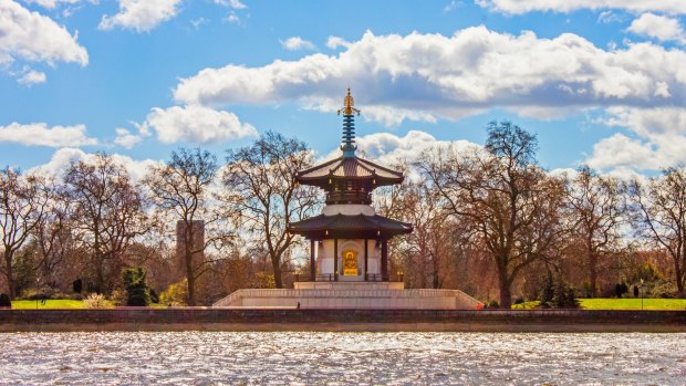 The peace pagoda in Battersea Park.