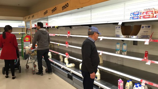 Branded milk walking off the shelves of supermarket milk sections.
