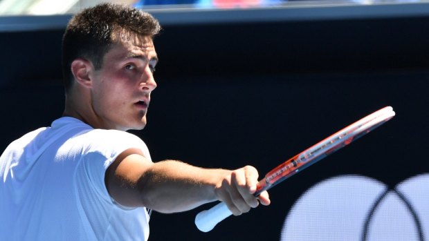 Bernard Tomic after his first-round victory.