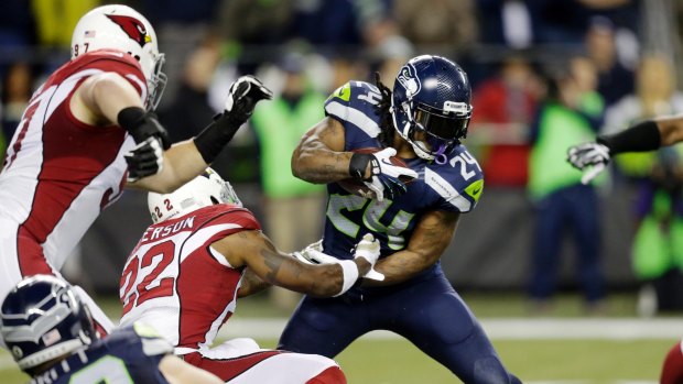 Too hot to handle: Former Seattle Seahawks running back Marshawn Lynch.