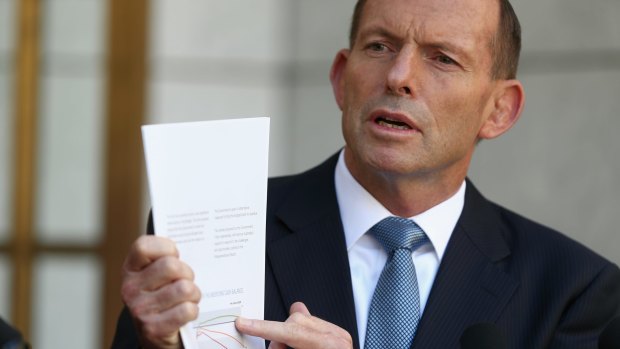 Tony Abbott at Parliament House on Wednesday.