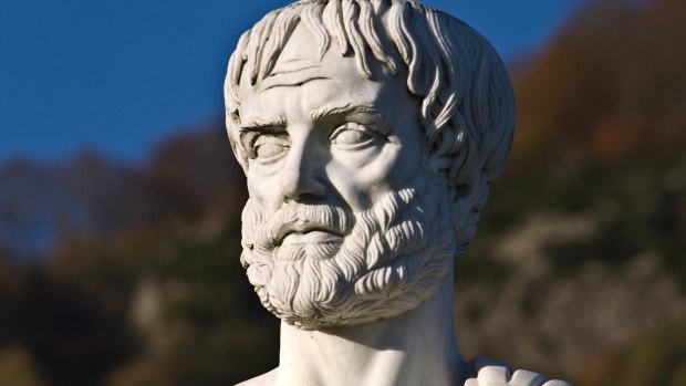 Aristotle, seen here weeping at the state of political rhetoric in Australia.