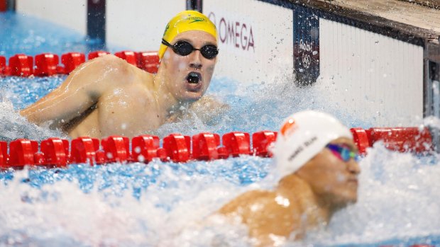 Best of enemies: Mack Horton defeats Sun Yang in the 400-metre freestyle final in Rio.