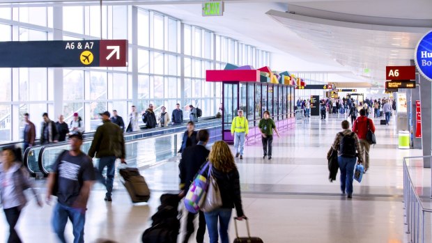 Concourse A at "Sea-Tac", Seattle-Tacoma airport.