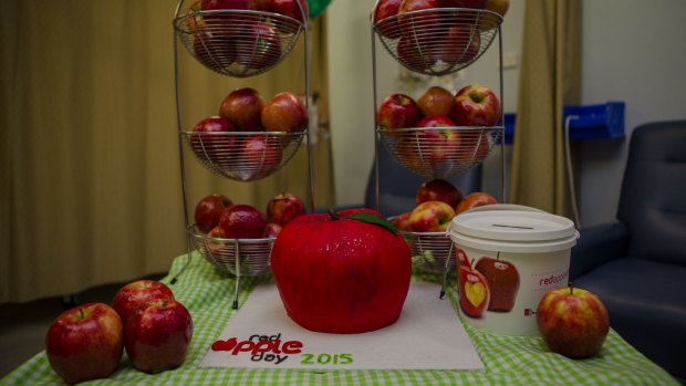 The Oncology unit at National Capital Hospital was decorated with all things apples as the hospital threw its support behind Red Apple Day to raise awareness for bowel cancer. 