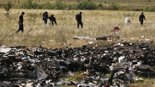Australian Federal Police and their Dutch counterparts at the MH17 crash site.