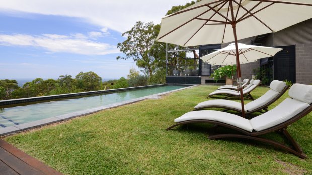 The retreat offers a plunge pool and spa.