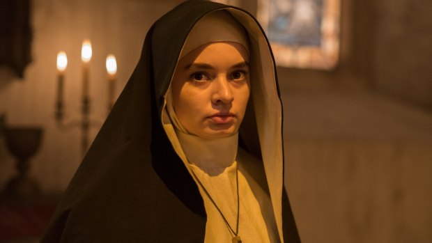 Taissa Farmiga as Sister Irene in <i>The Nun</i>, which presents itself as a very traditional kind of Gothic tale.