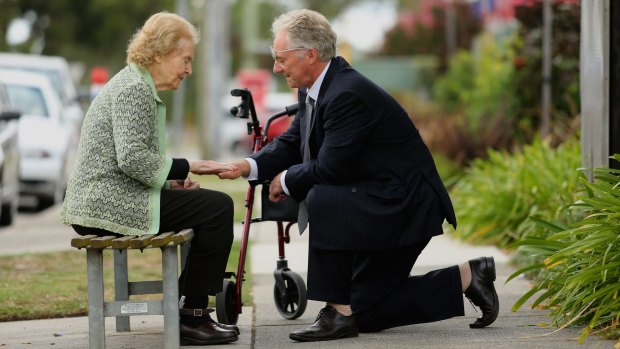 Boyd Fraser and his mother Valerie Fraser at the non-profit Darvall Lodge Nursing Home in Noble Park.