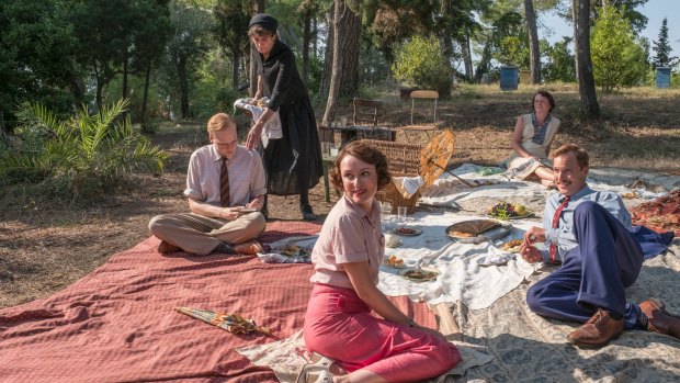 Anna Savva, Ben Hall, Lucy Black, Daniel Lapaine and Keeley Hawes in The Durrells.  
