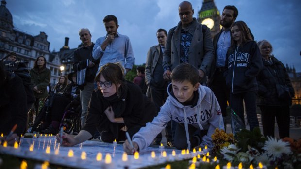 A vigil for Jo Cox in London's Parliament Square.