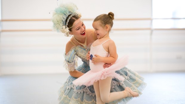 Storytime Ballet's Chantelle van der Hoek with little fan Riley Hamburger. 