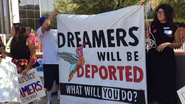 Immigrant rights groups, advocating for DACA, the program  rally in Phoenix, Arizona. 