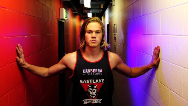 Harrison Himmelberg, 19, has been selected in this year's AFL national draft combine.