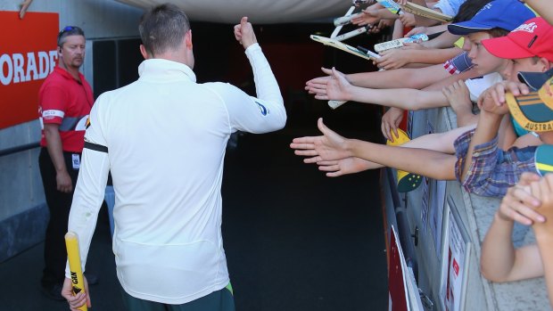 Michael Clarke leaving the field during the first Test.