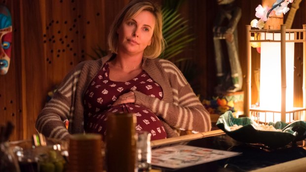 Charlize Theron plays a tired mum in Tully.