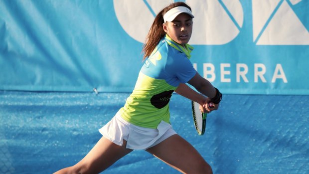 Dreaming big: Canberra's Annerly Poulos is representing Australia for the first time in what's the 14-under equivalent of Fed Cup.
