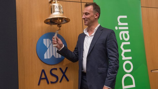 Domain CEO Antony Catalano rang the trading bell. In its first few minutes on the boards, the real estate site's share price was hitting $3.94.