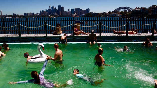 Swimmers cool off at MacCallum pool at Cremorne Point on Friday.