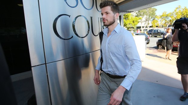 Gable Tostee arrives at Southport court charged with the murder of Warriena Wright.