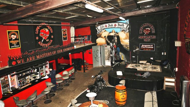Before: The Life and Death bikie gang's headquarters in Lake Macquarie before it was raided by detectives from Strike Force Raptor.