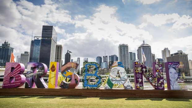 Southbank's iconic Brisbane sign.